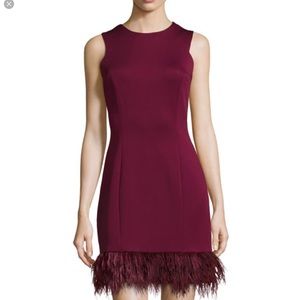 Maia Sleeveless Feather-Hem Mini Dress NWT Sz S